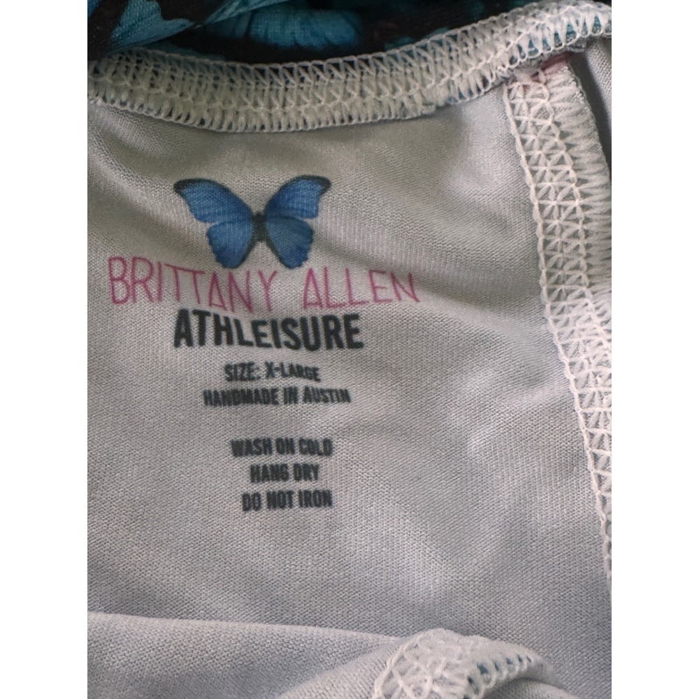 Brittany Allen Athleisure Blue Butterfly Print High Waisted Leggings X Large - Picture 5 of 5